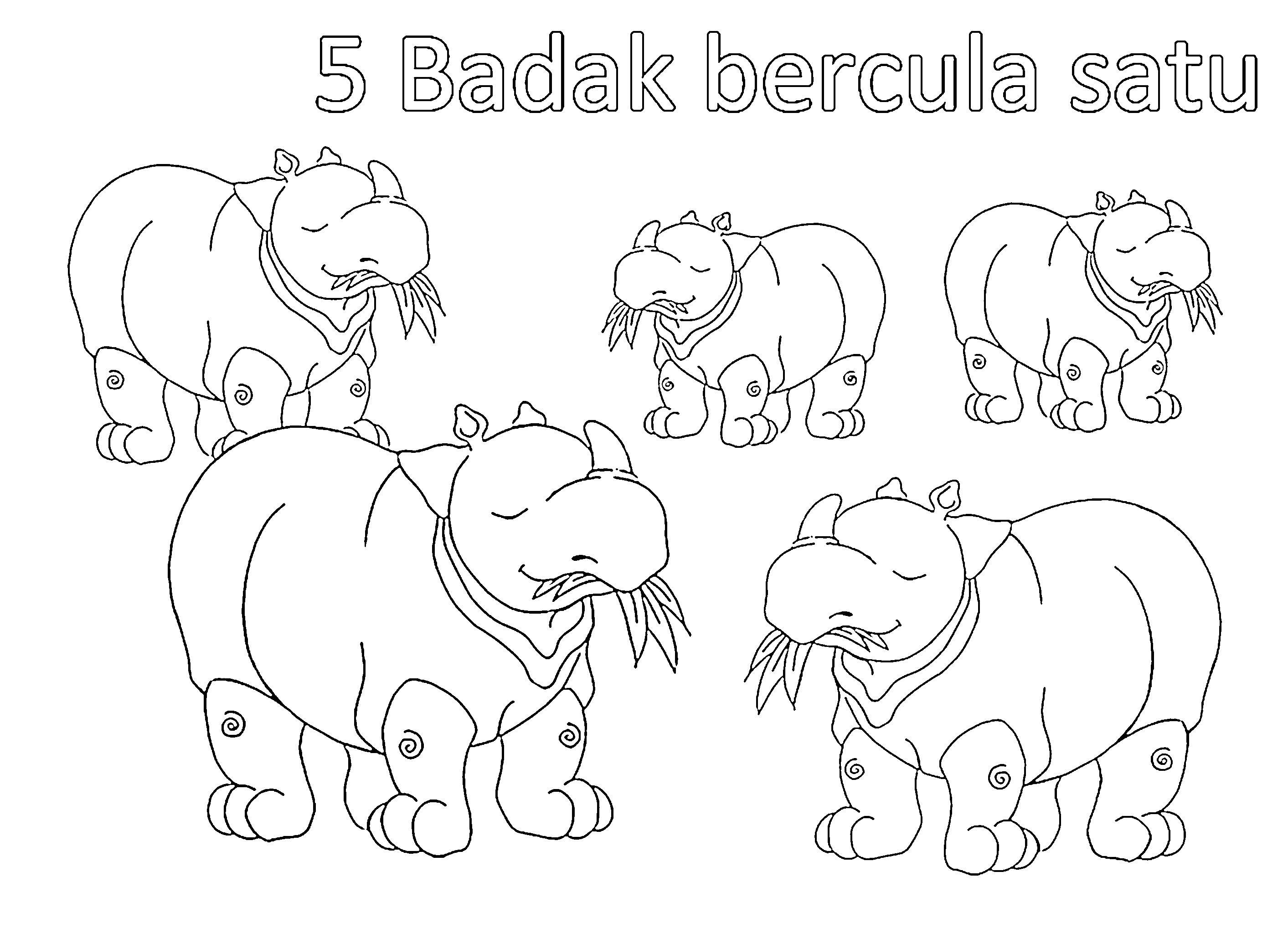 5 gambar badak bercula satu